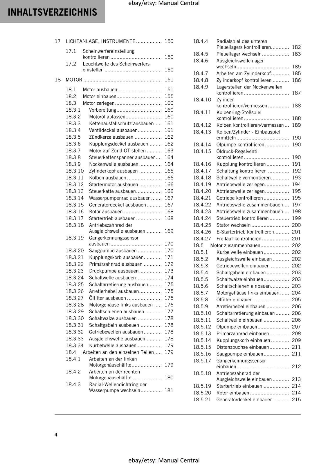 GERMAN LANGUAGE - KTM 2023- 250 ADVENTURE - REPARATURANLEITUNG
