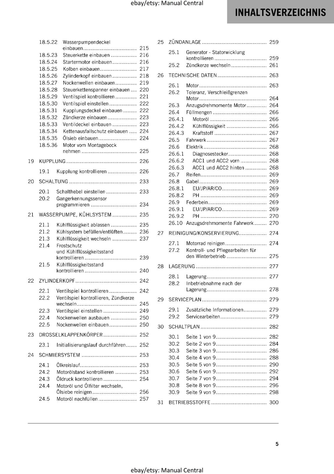 GERMAN LANGUAGE - KTM 2023- 250 ADVENTURE - REPARATURANLEITUNG