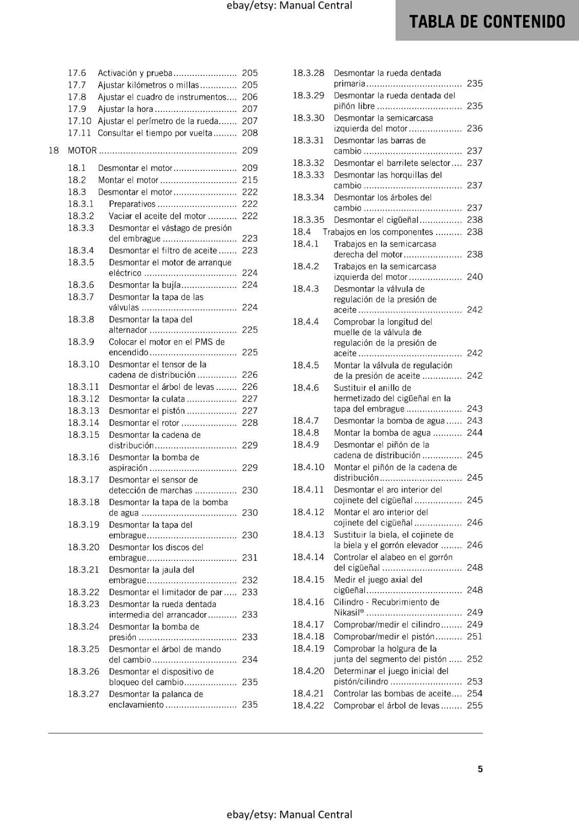 KTM 2020 - SPANISH LANGUAGE - 450 500 EXC-F SIX DAYS XCF-W MANUAL DE REPARACION