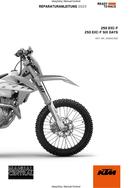 GERMAN LANGUAGE - KTM 2023- 250 EXC-F SIX DAYS - REPARATURANLEITUNG