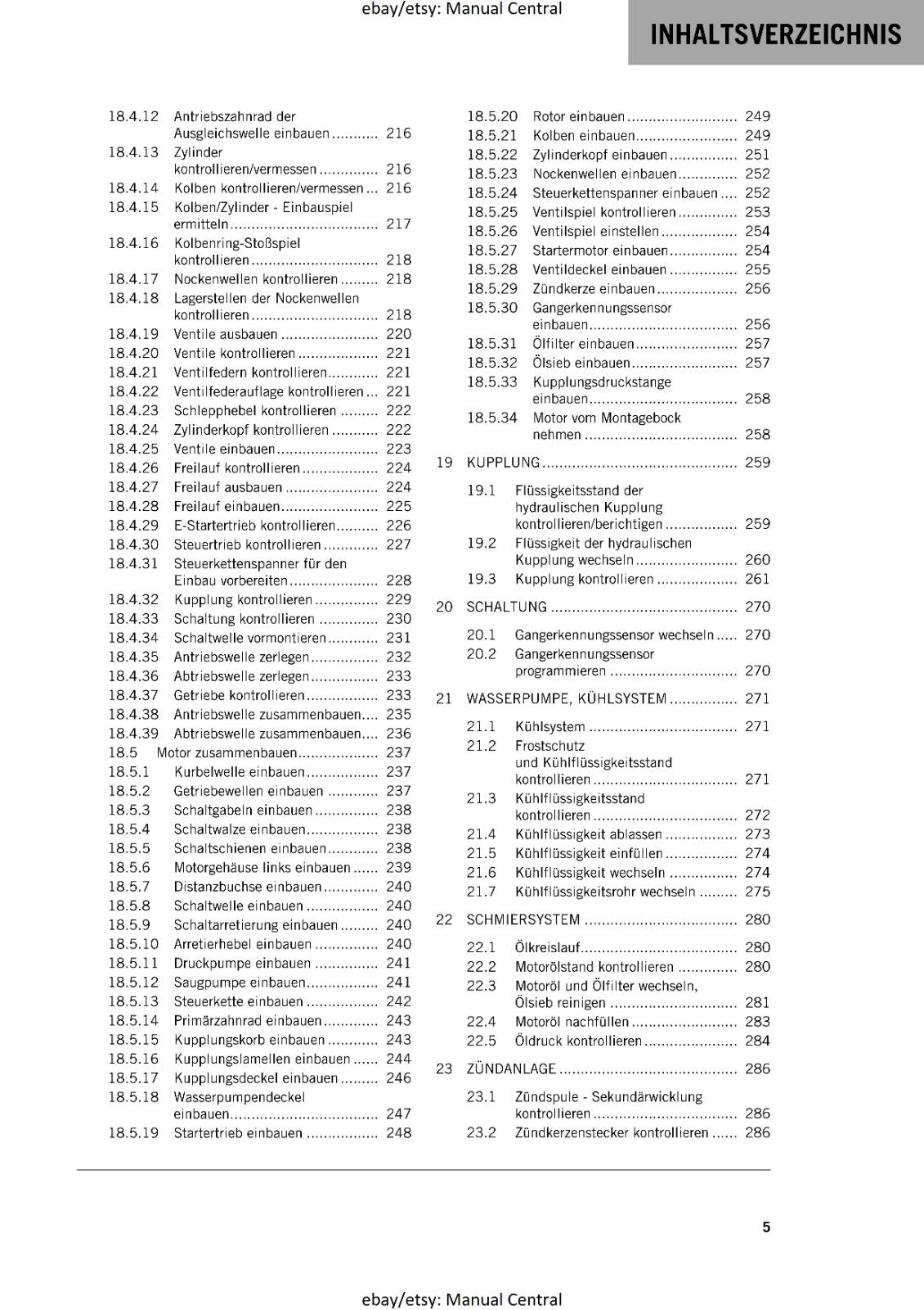 GERMAN LANGUAGE - KTM 2023- 250 EXC-F SIX DAYS - REPARATURANLEITUNG