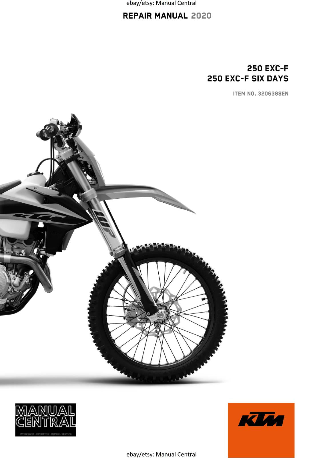 KTM 2020 - 250 EXC-F SIX DAYS - WORKSHOP SERVICE REPAIR MANUAL