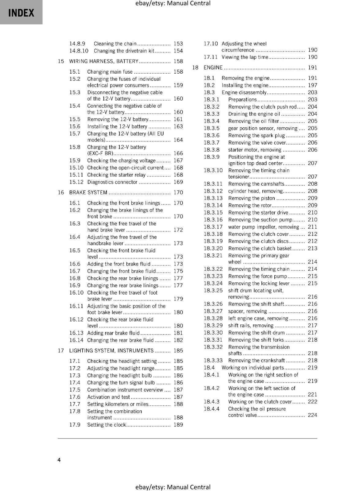 KTM 2020 - 250 EXC-F SIX DAYS - WORKSHOP SERVICE REPAIR MANUAL