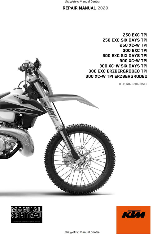 KTM 2020 - 250 300 EXC SIX DAYS XC-W TPI - WORKSHOP SERVICE REPAIR MANUAL