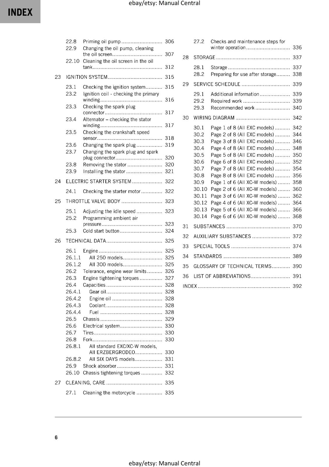 KTM 2020 - 250 300 EXC SIX DAYS XC-W TPI - WORKSHOP SERVICE REPAIR MANUAL