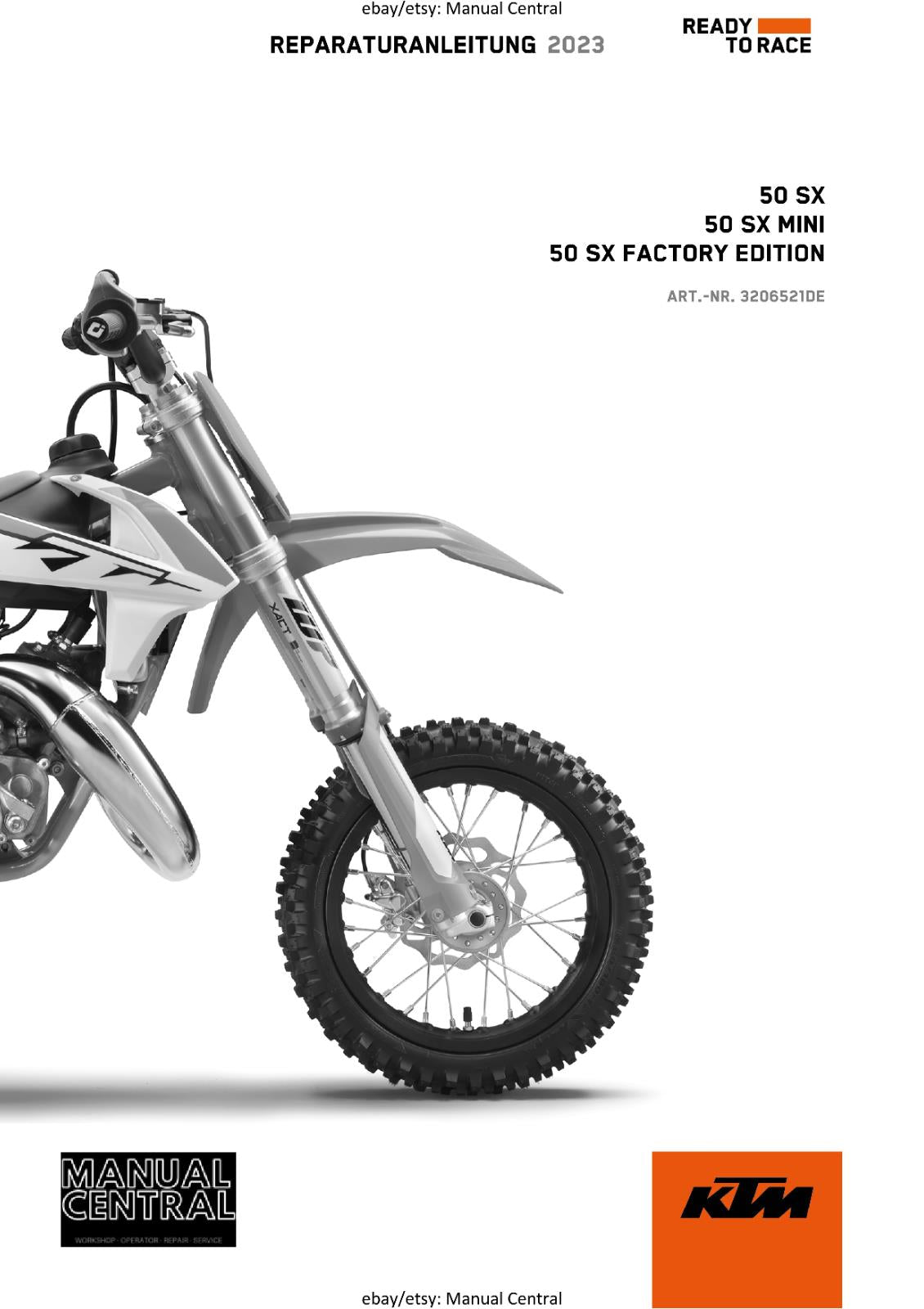 GERMAN LANGUAGE - KTM 2023- 50 SX MINI FACTORY EDITION - REPARATURANLEITUNG