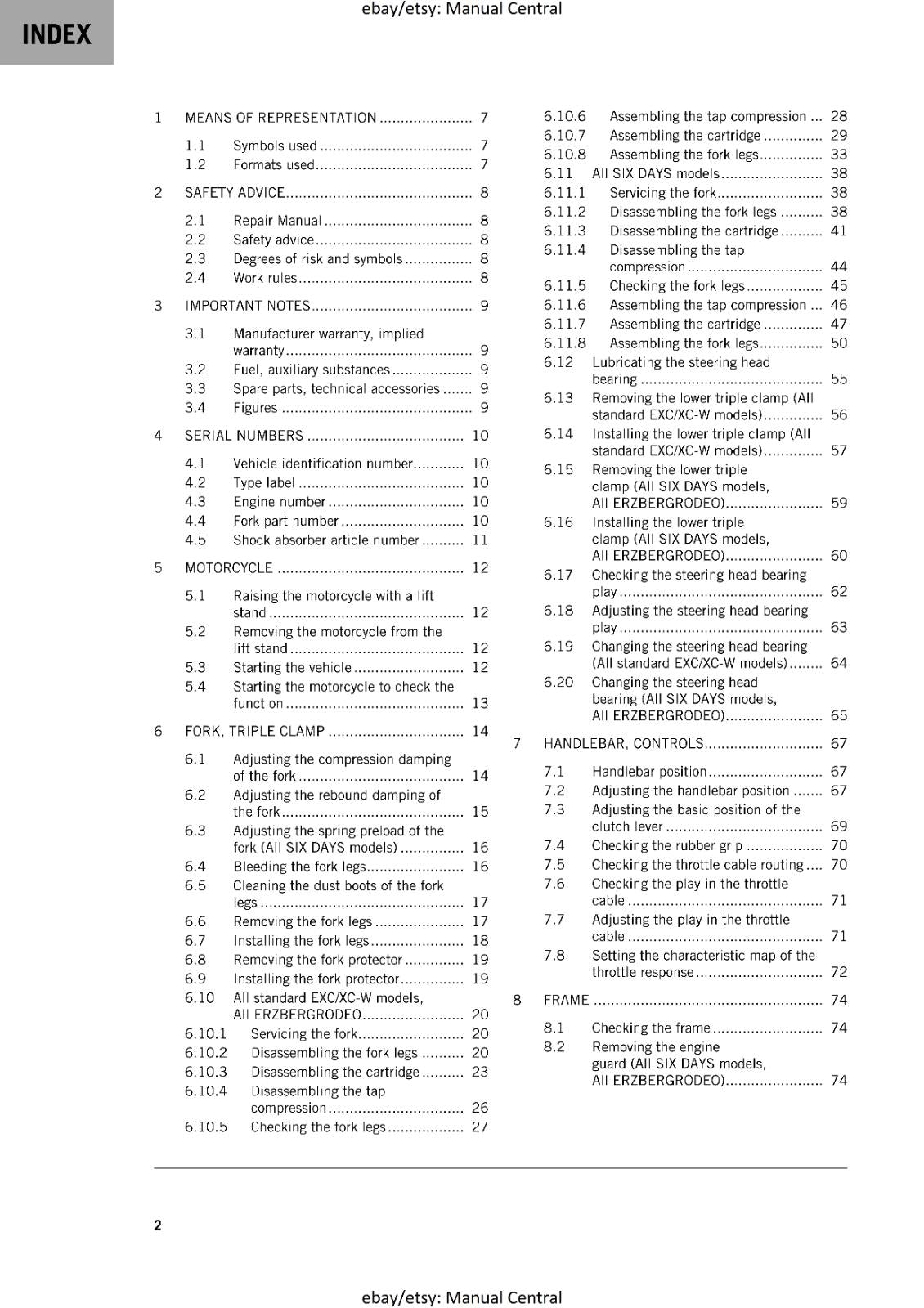 KTM 2020 - 300 EXC XC-W TPI ERZBERGRODEO - WORKSHOP SERVICE REPAIR MANUAL