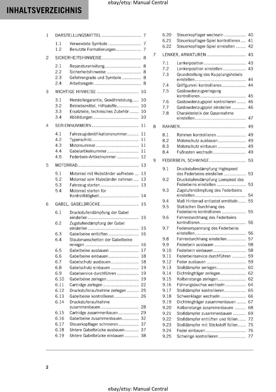 GERMAN LANGUAGE - KTM 2023- 150 EXC XC-W - REPARATURANLEITUNG