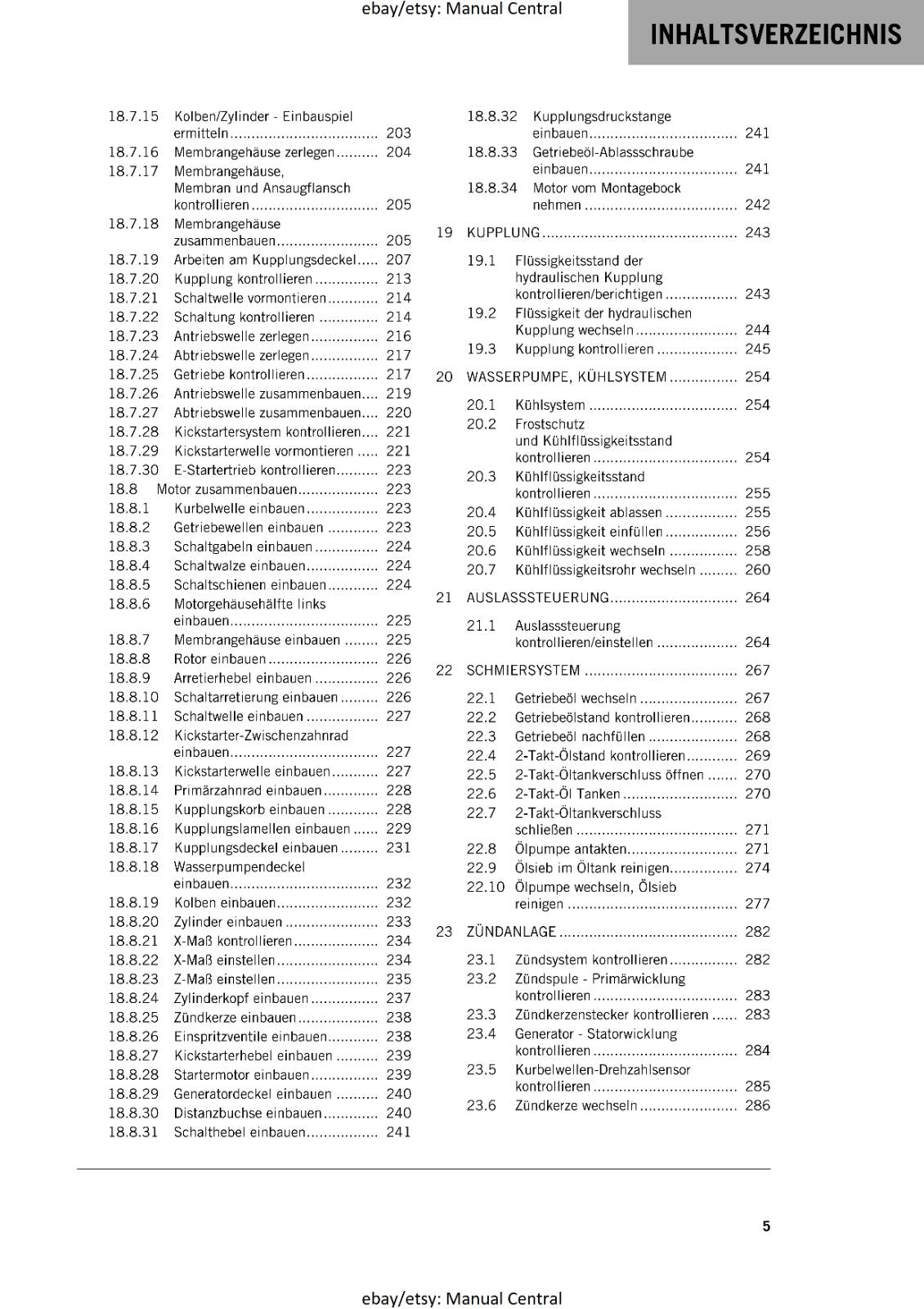 GERMAN LANGUAGE - KTM 2023- 150 EXC XC-W - REPARATURANLEITUNG