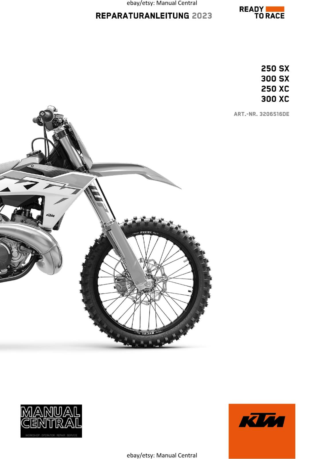 GERMAN LANGUAGE - KTM 2023- 250 300 SX XC - REPARATURANLEITUNG