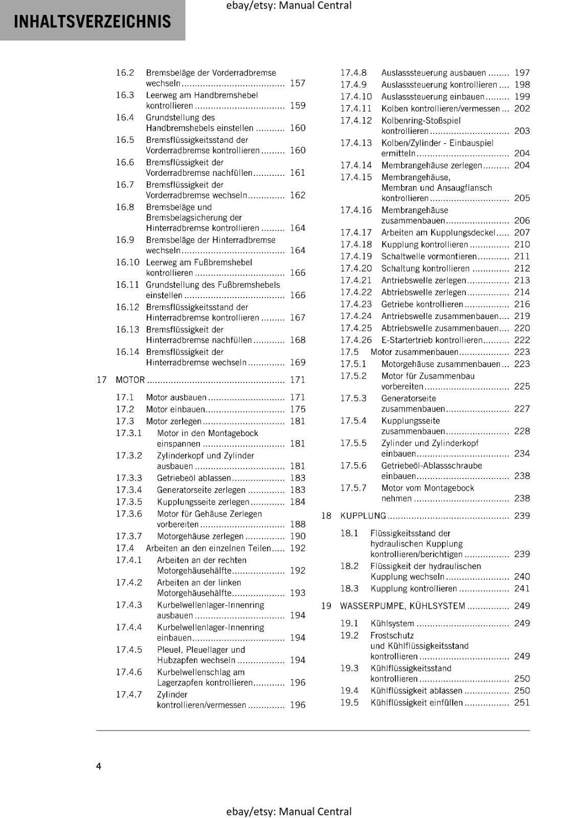 GERMAN LANGUAGE - KTM 2023- 250 300 SX XC - REPARATURANLEITUNG