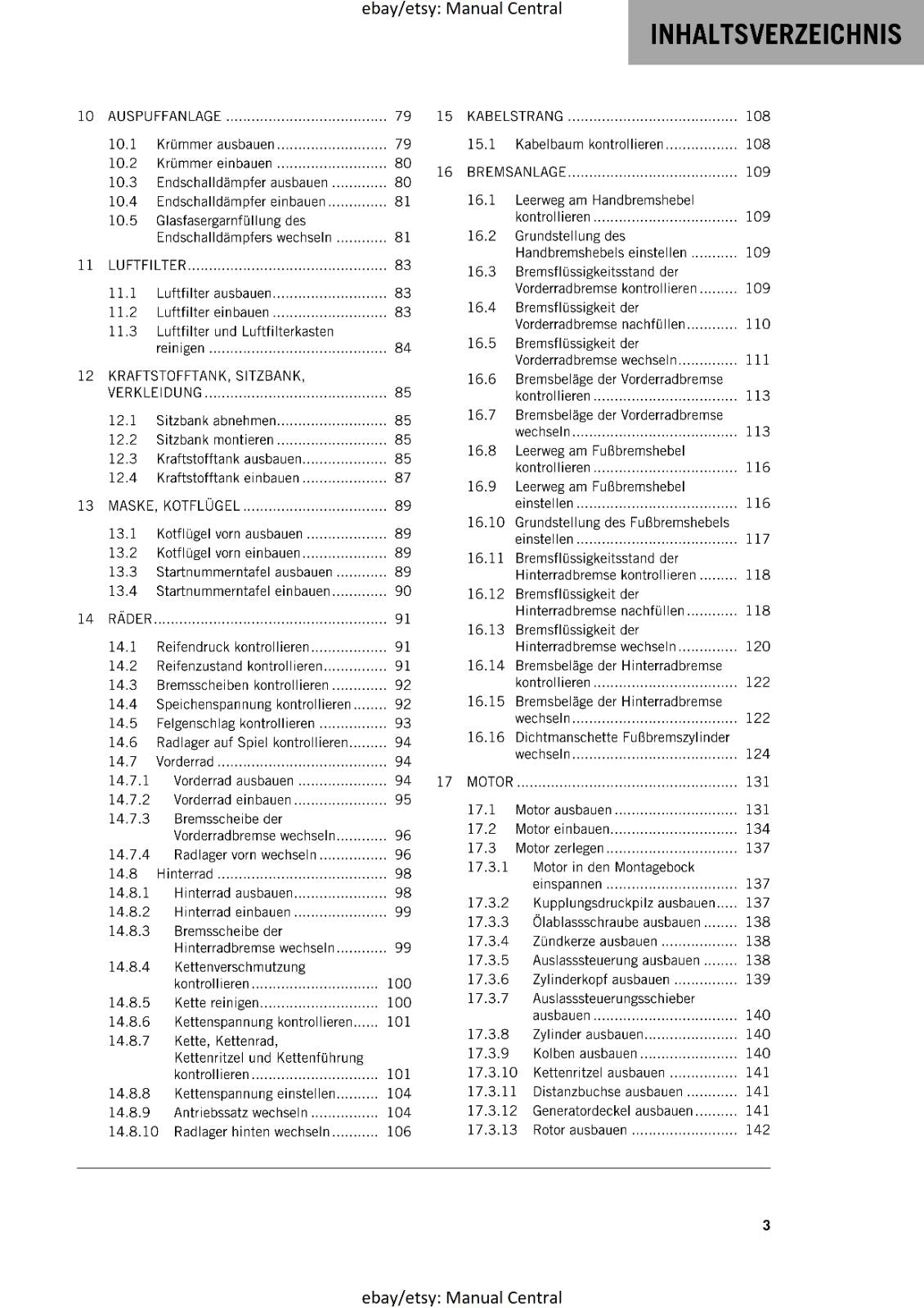 GERMAN LANGUAGE - KTM 2023- 65 SX - REPARATURANLEITUNG