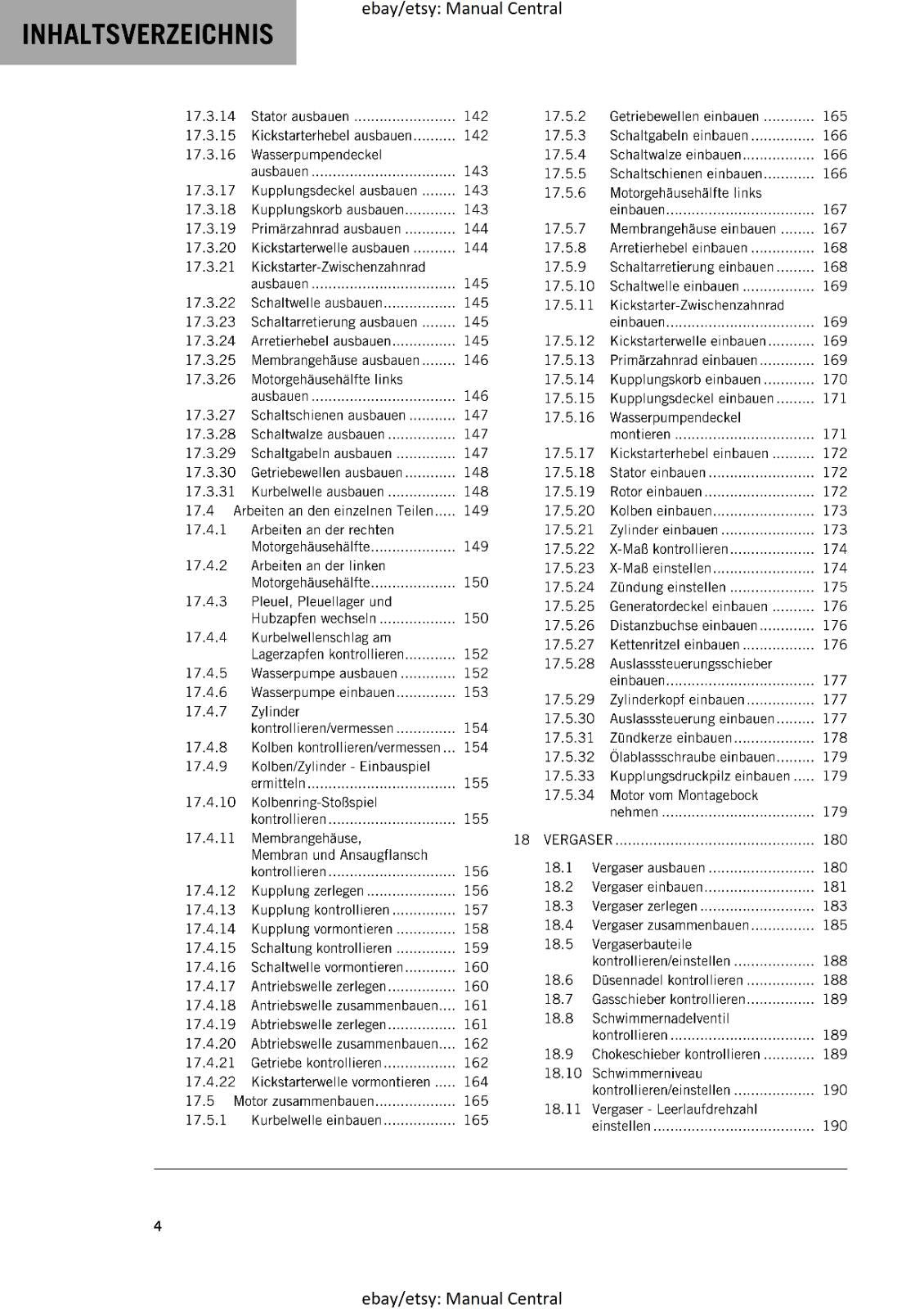 GERMAN LANGUAGE - KTM 2023- 65 SX - REPARATURANLEITUNG