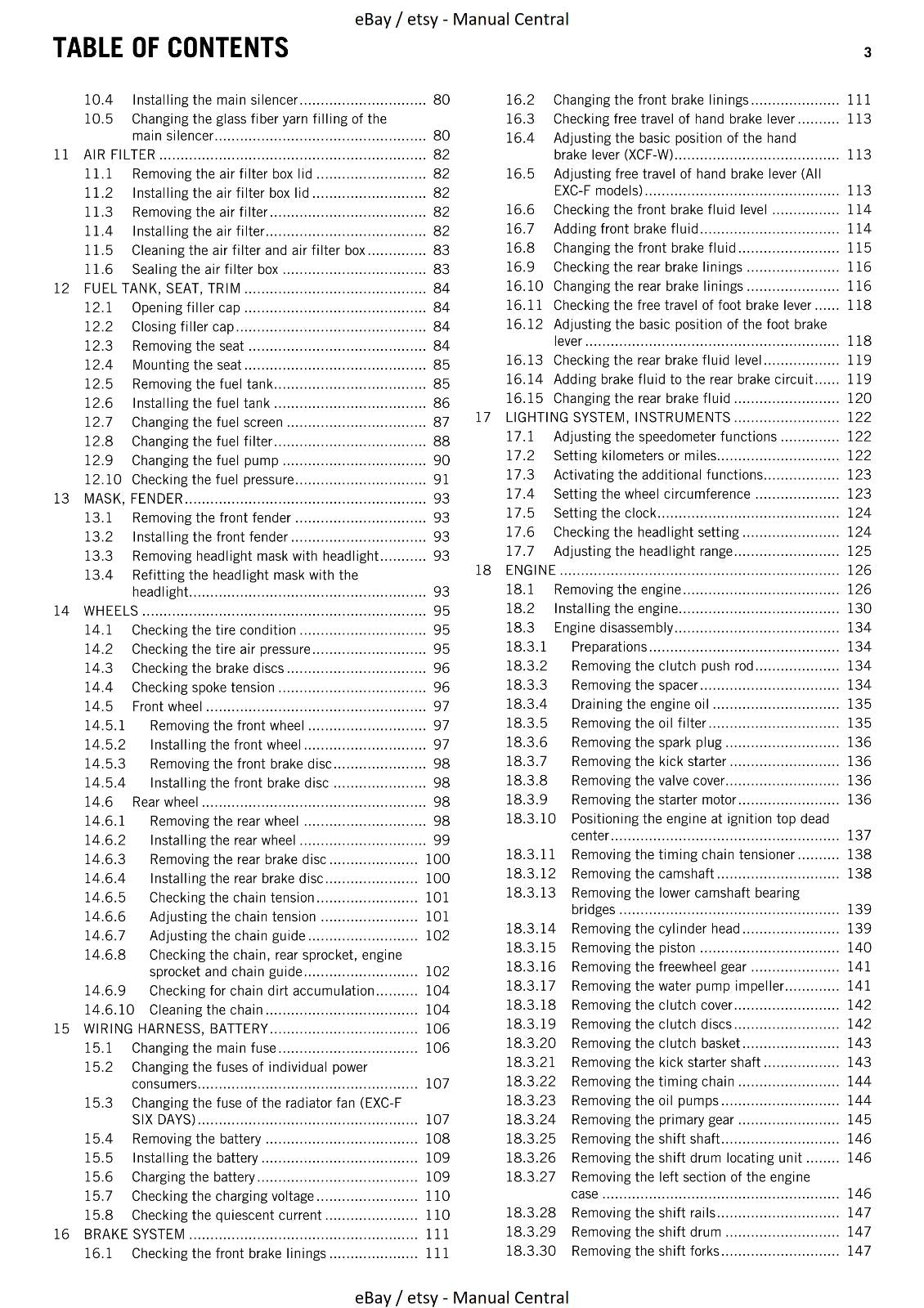 KTM 2013 - 250 EXC-F SIX DAYS XCF-W WORKSHOP SERVICE REPAIR MANUAL
