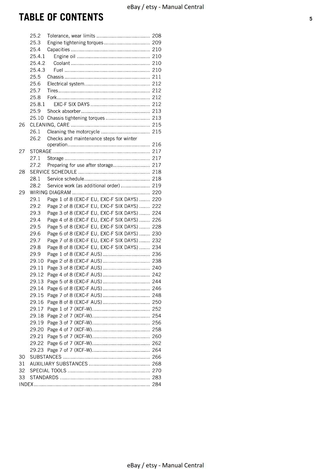 KTM 2013 - 250 EXC-F SIX DAYS XCF-W WORKSHOP SERVICE REPAIR MANUAL
