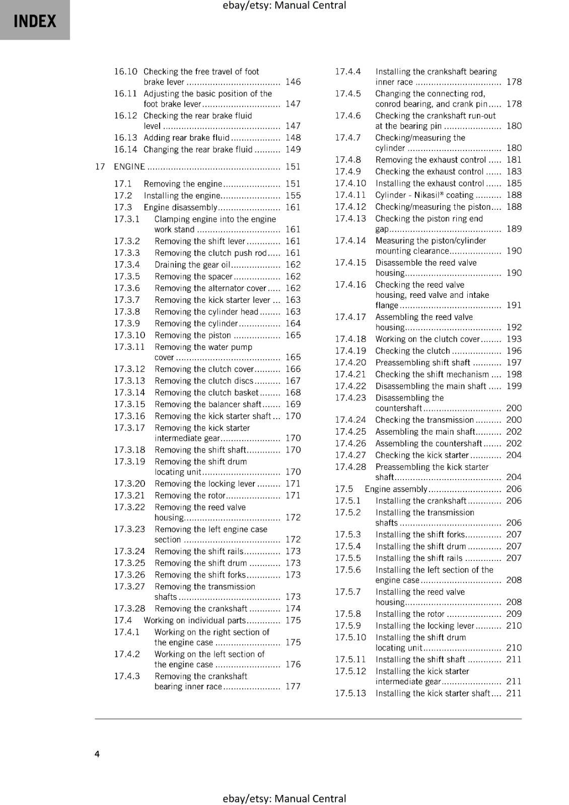 KTM 2020 - 250 SX -  WORKSHOP SERVICE REPAIR MANUAL