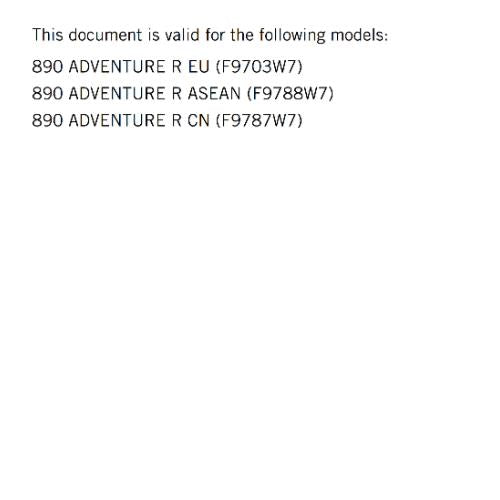 2023 OWNERS MANUAL - KTM 890 ADVENTURE R - EU ASEAN CN - REPRINT