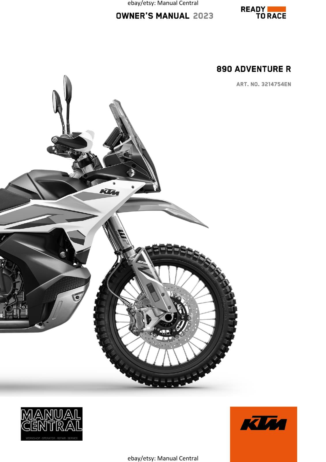 2023 OWNERS MANUAL - KTM 890 ADVENTURE R US - REPRINT
