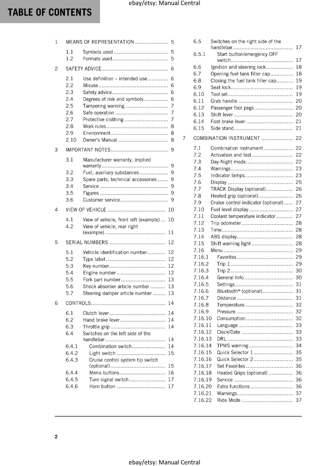 2023 OWNERS MANUAL - KTM 890 DUKE GP - REPRINT