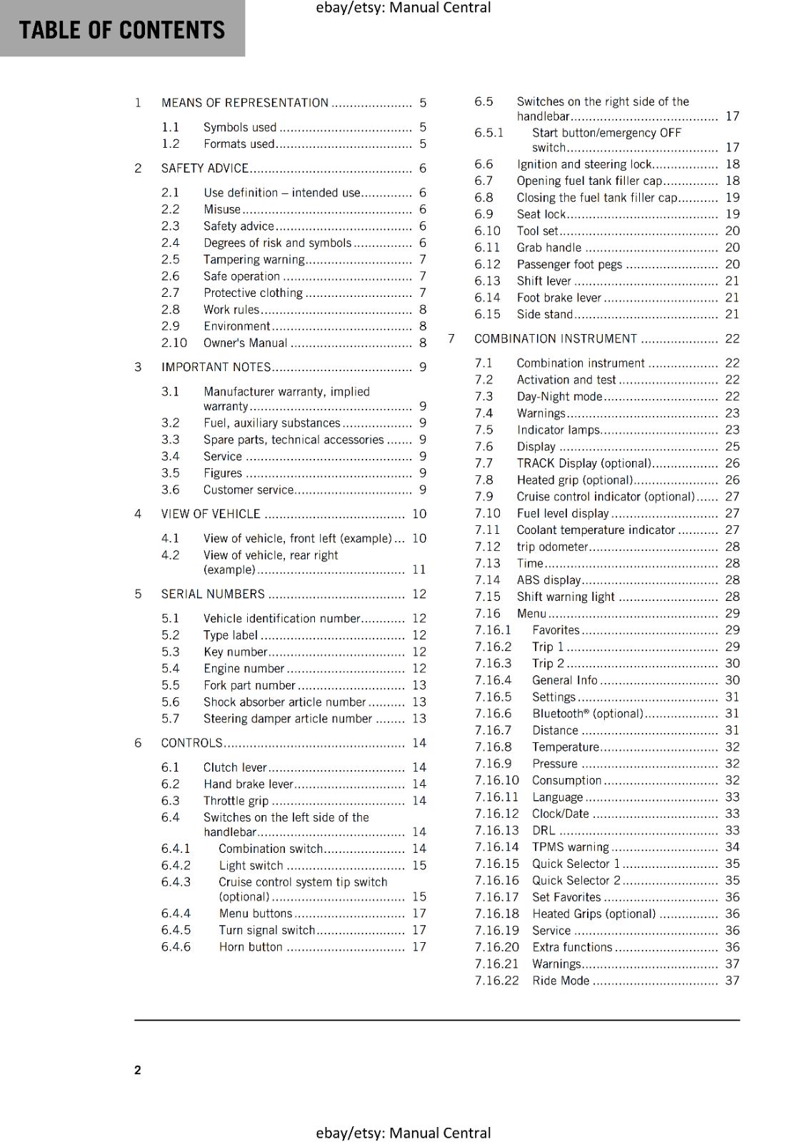 2023 OWNERS MANUAL - KTM 890 DUKE R EU - REPRINT