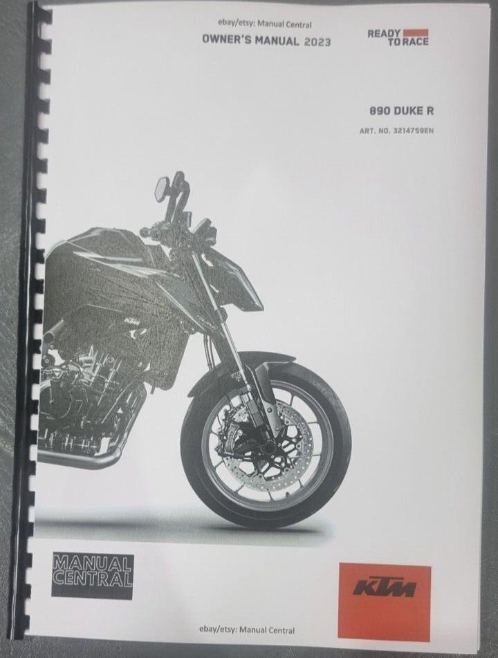 2023 OWNERS MANUAL - KTM 890 DUKE R EU - REPRINT