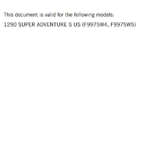 2023 OWNERS MANUAL - KTM 1290 SUPER ADVENTURE S US - REPRINT