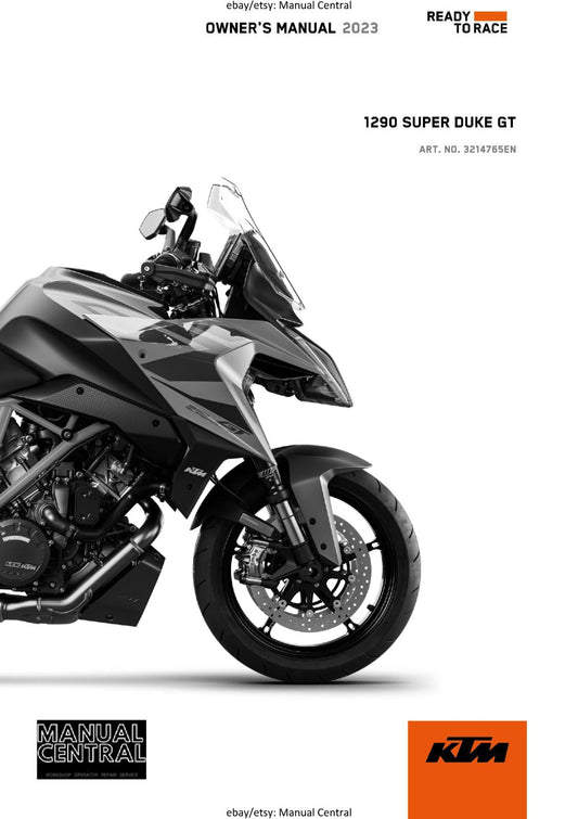 2023 OWNERS MANUAL - KTM 1290 SUPER DUKE GT EU - REPRINT