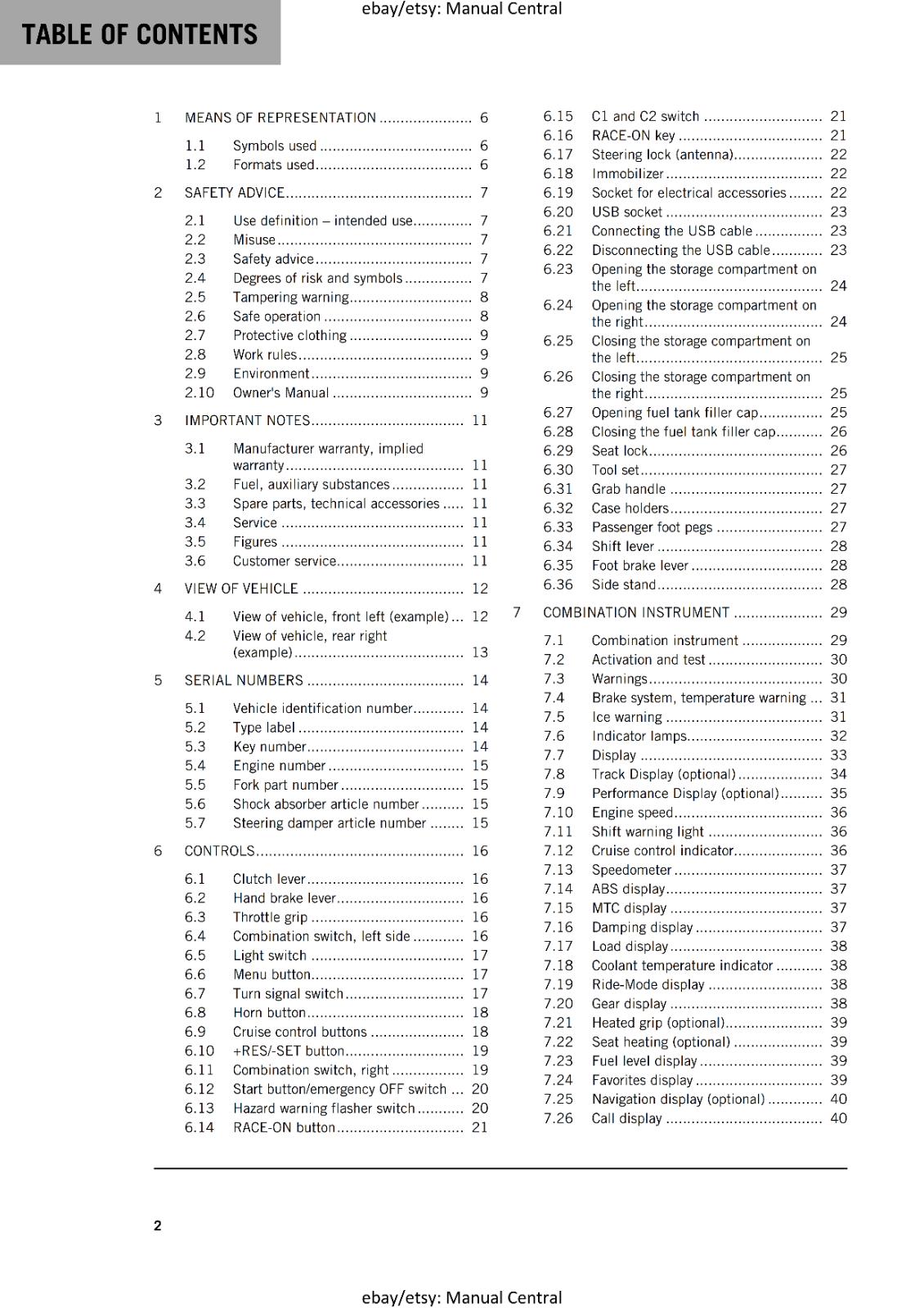 2023 OWNERS MANUAL - KTM 1290 SUPER DUKE GT EU - REPRINT