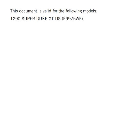 2023 OWNERS MANUAL - KTM 1290 SUPER DUKE GT US - REPRINT