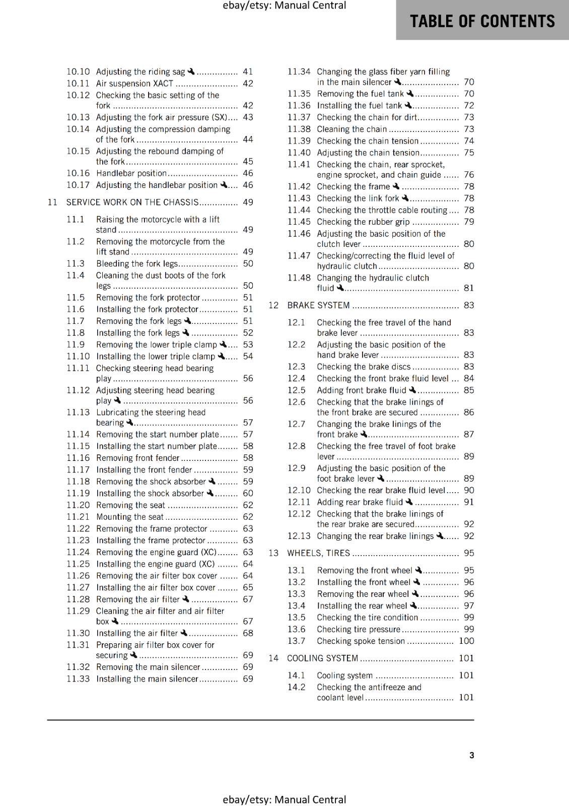 2024 OWNERS MANUAL - KTM 125 SX XC - REPRINT