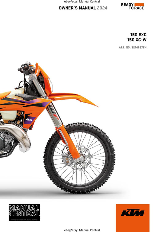 2024 OWNERS MANUAL - KTM 150 EXC XC-W - REPRINT