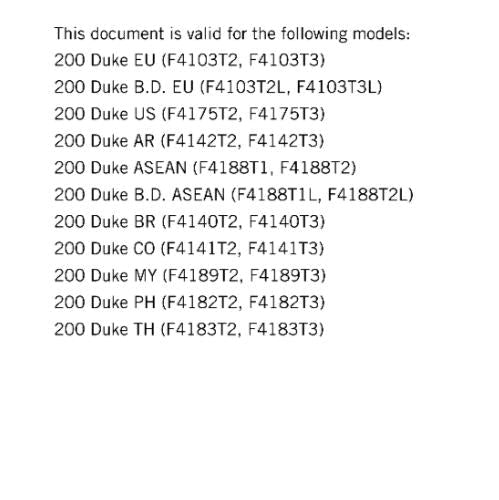 KTM 2020 - 200 DUKE-  WORKSHOP SERVICE REPAIR MANUAL - REPRINTED