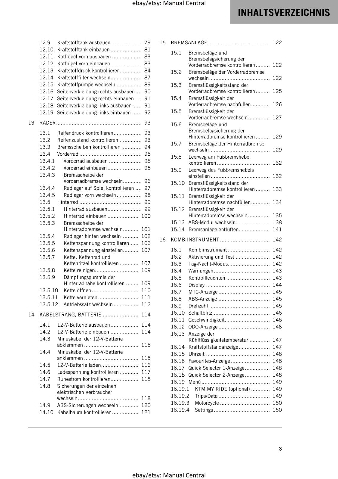 GERMAN LANGUAGE - KTM 2023- RC 390 GP - REPARATURANLEITUNG