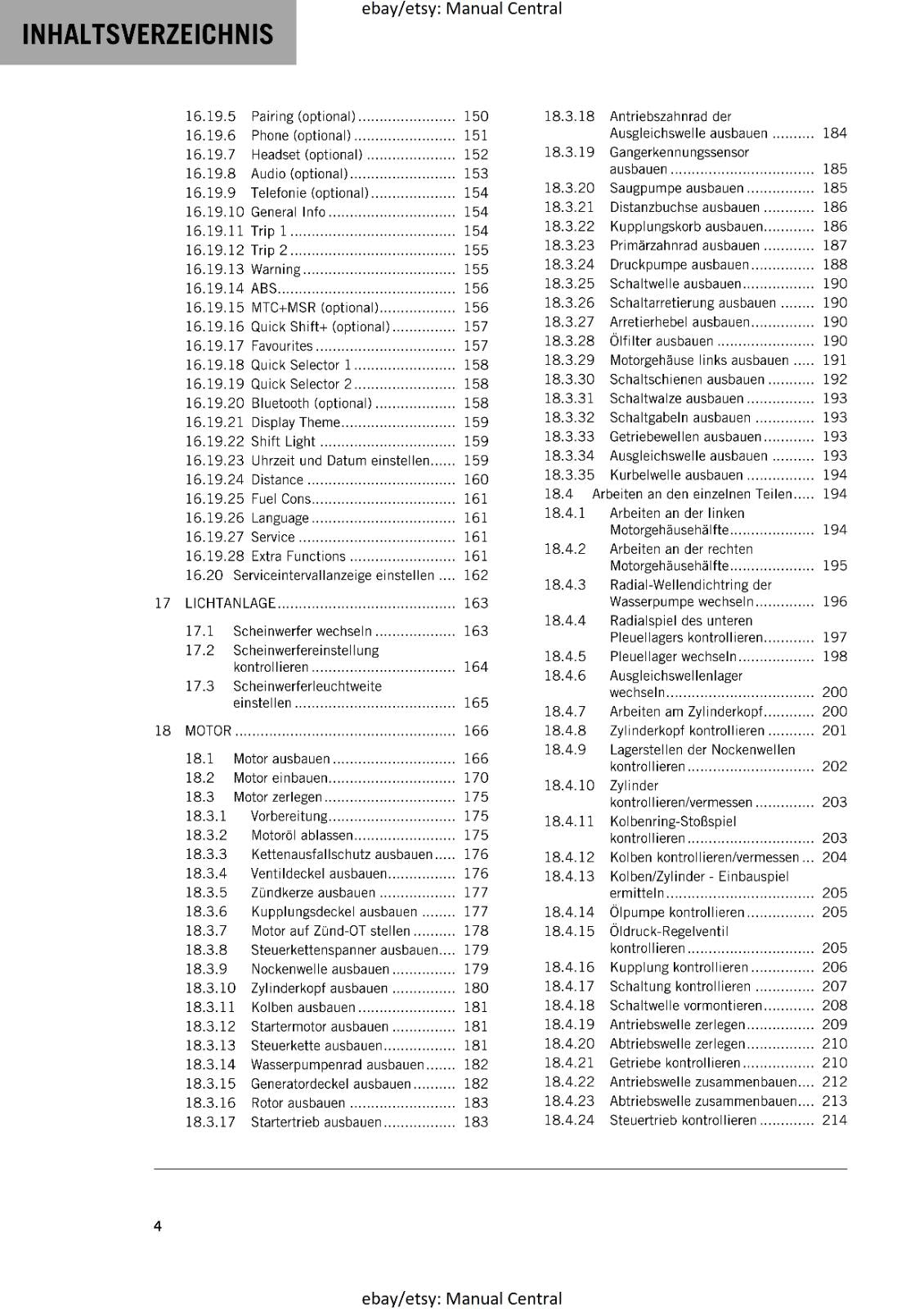 GERMAN LANGUAGE - KTM 2023- RC 390 GP - REPARATURANLEITUNG