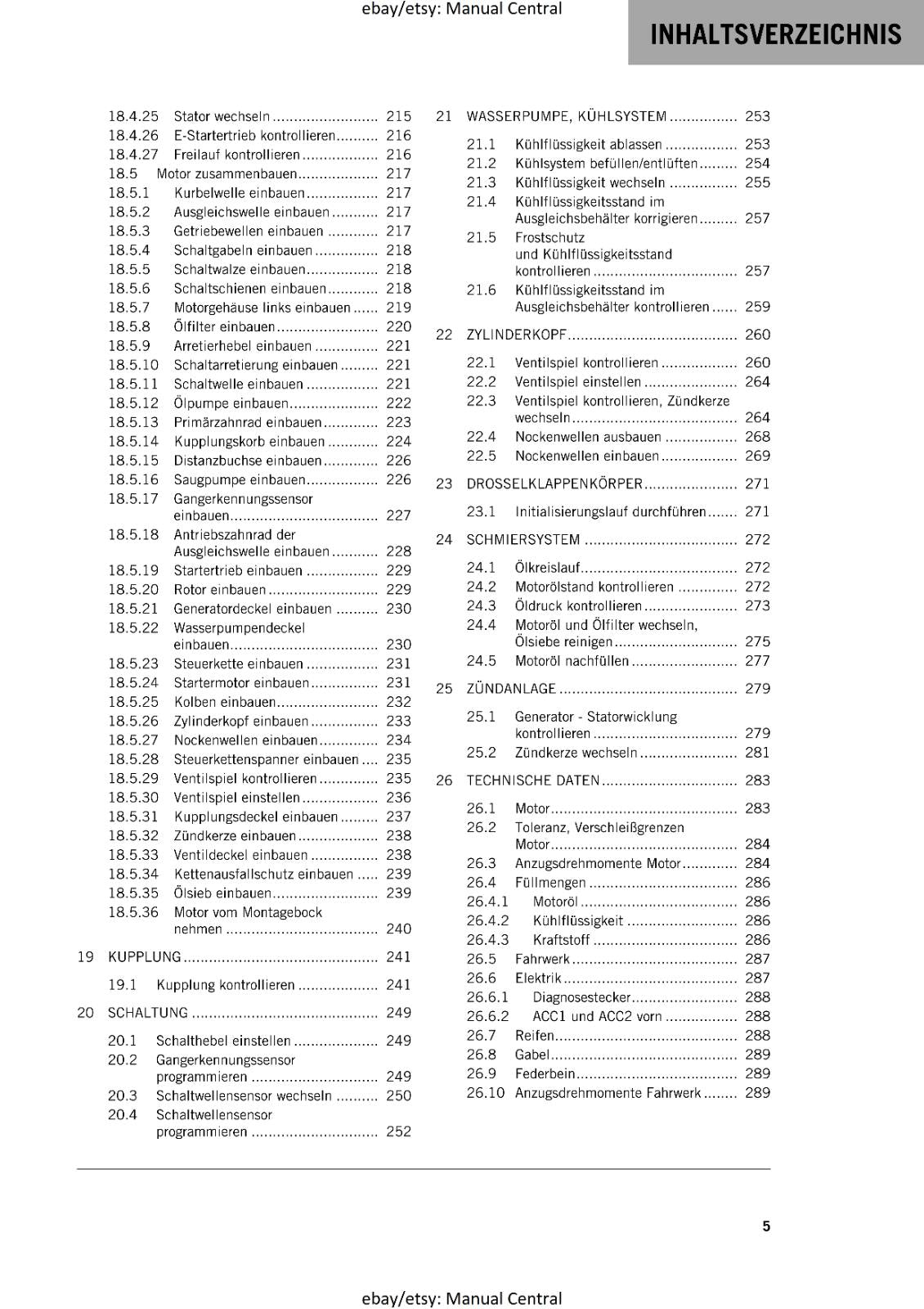 GERMAN LANGUAGE - KTM 2023- RC 390 GP - REPARATURANLEITUNG