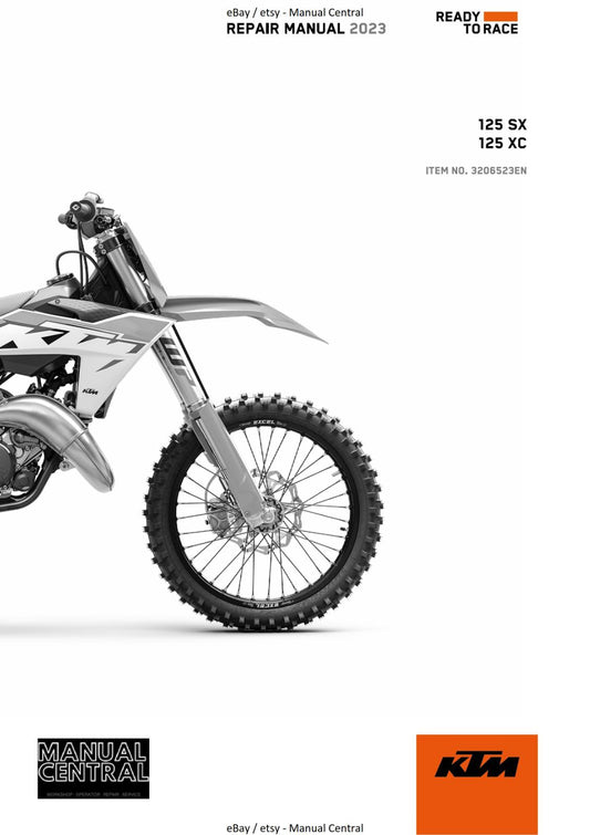 KTM MOTORCYCLE 2023 -  125 SX XC  - WORKSHOP SERVICE - REPRINT