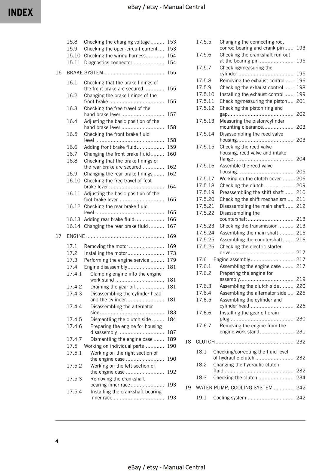 KTM MOTORCYCLE 2023 -  125 SX XC  - WORKSHOP SERVICE - REPRINT