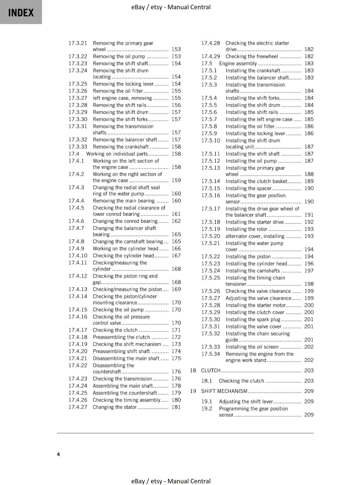 KTM MOTORCYCLE 2023 -  200 DUKE - WORKSHOP SERVICE - REPRINT