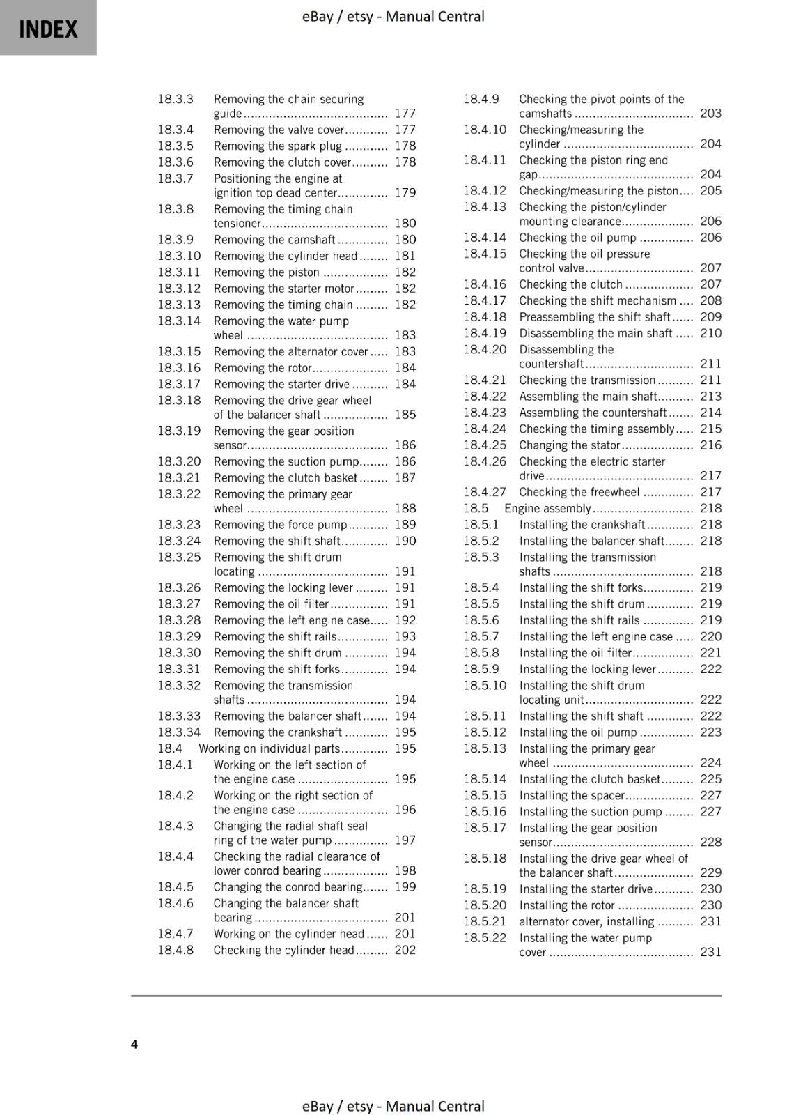 KTM MOTORCYCLE 2023 - 250 DUKE - WORKSHOP SERVICE - REPRINT