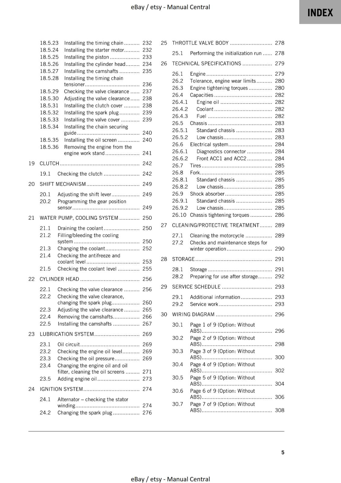 KTM MOTORCYCLE 2023 - 250 DUKE - WORKSHOP SERVICE - REPRINT
