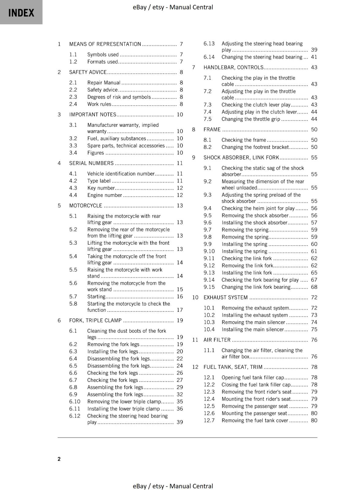 KTM MOTORCYCLE 2023 - 390 ADVENTURE - WORKSHOP SERVICE - REPRINT