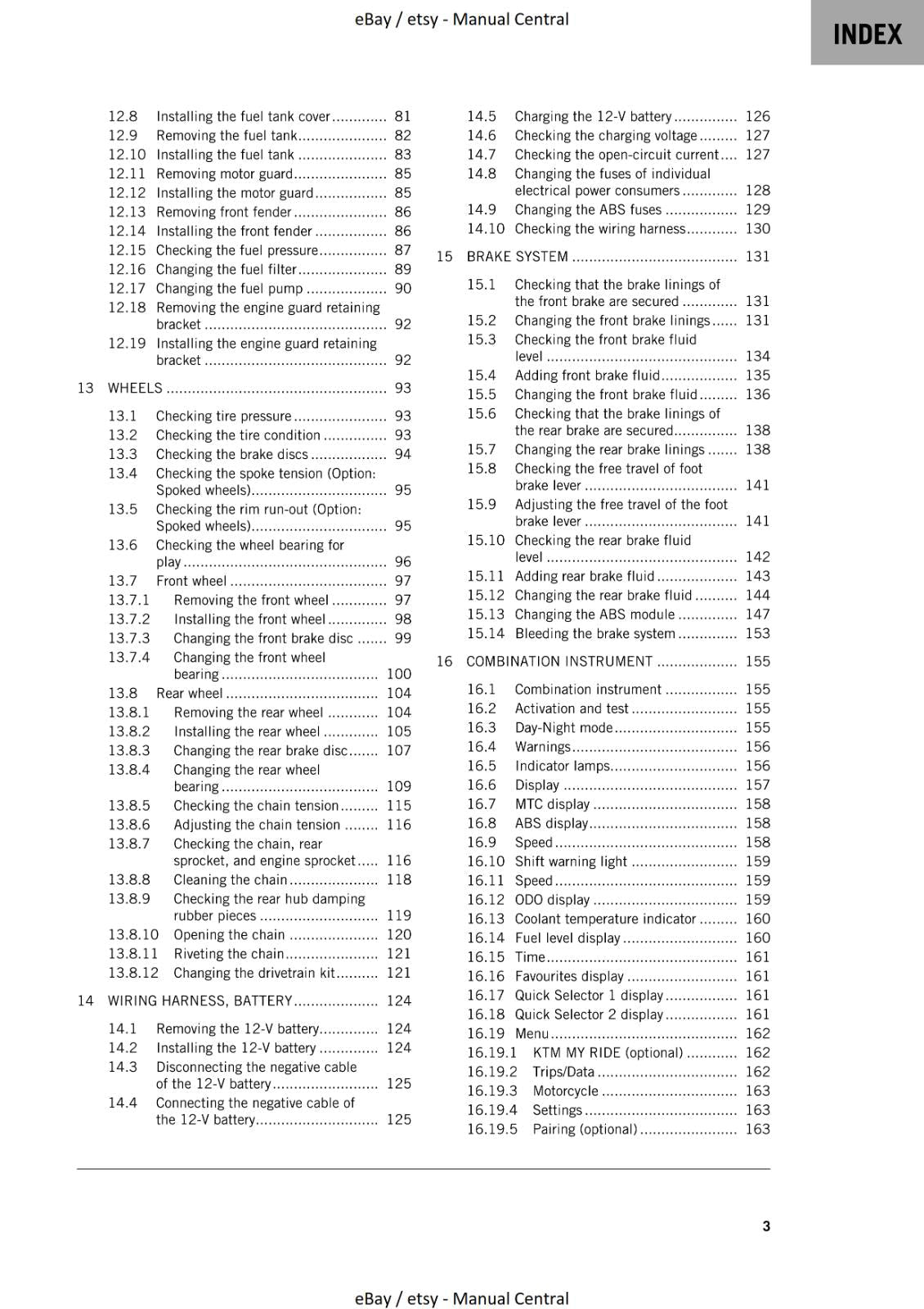 KTM MOTORCYCLE 2023 - 390 ADVENTURE - WORKSHOP SERVICE - REPRINT