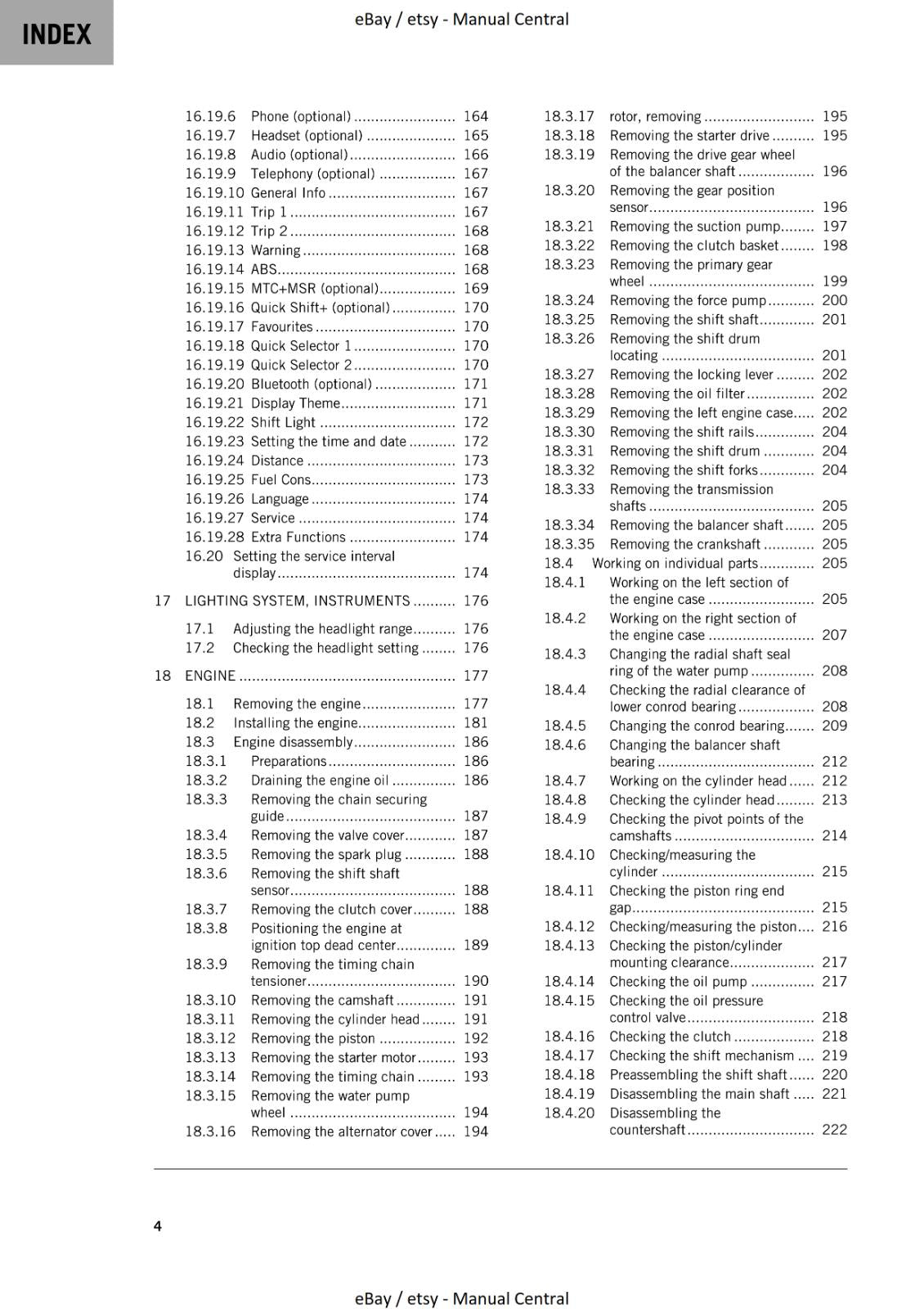 KTM MOTORCYCLE 2023 - 390 ADVENTURE - WORKSHOP SERVICE - REPRINT
