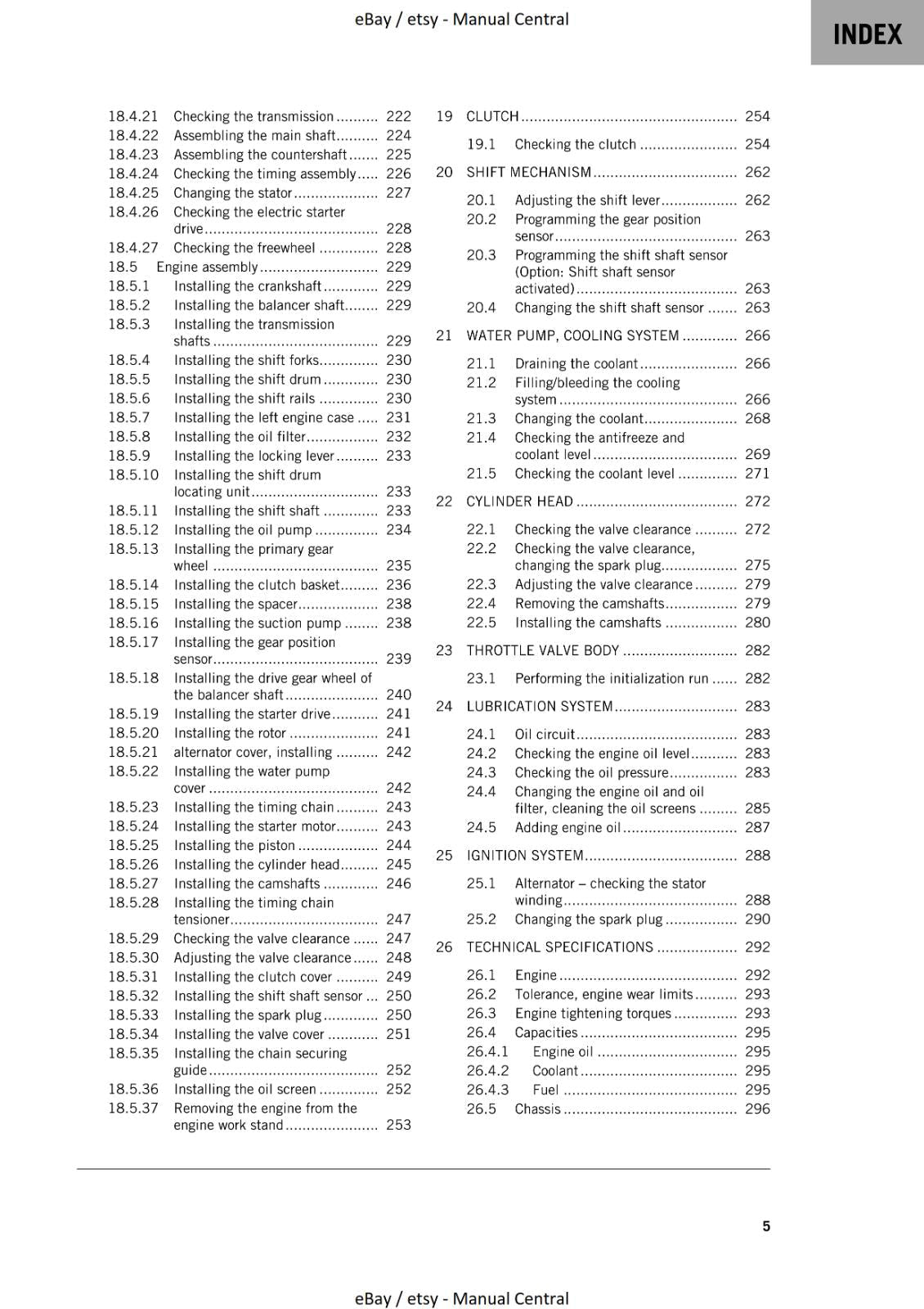 KTM MOTORCYCLE 2023 - 390 ADVENTURE - WORKSHOP SERVICE - REPRINT