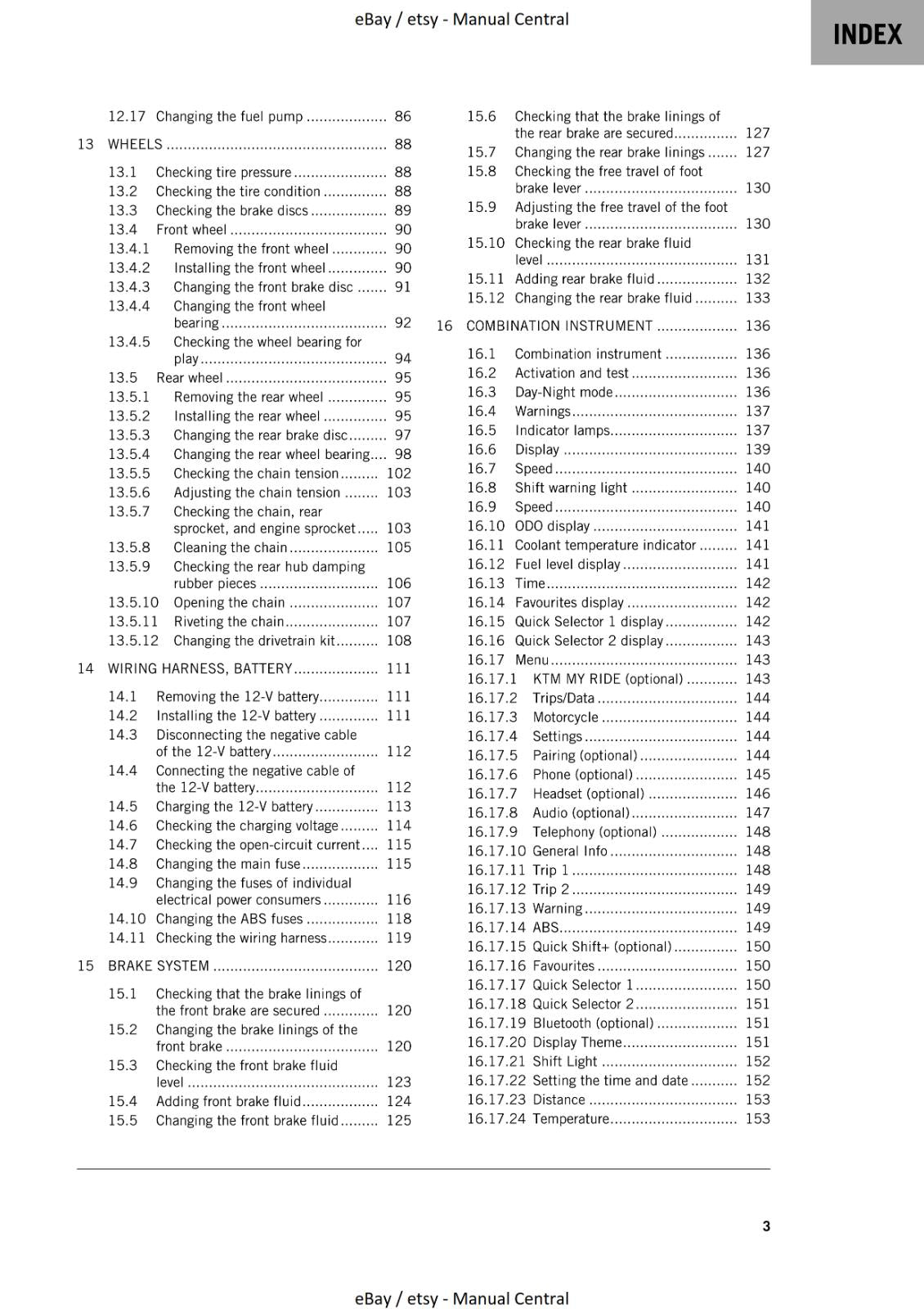 KTM MOTORCYCLE 2023 - 390 DUKE - WORKSHOP SERVICE - REPRINT