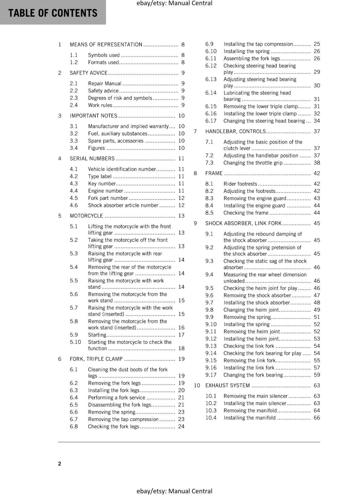 KTM MOTORCYCLE 2019 -  1090 ADVENTURE S L-  WORKSHOP SERVICE MANUAL - REPRINT