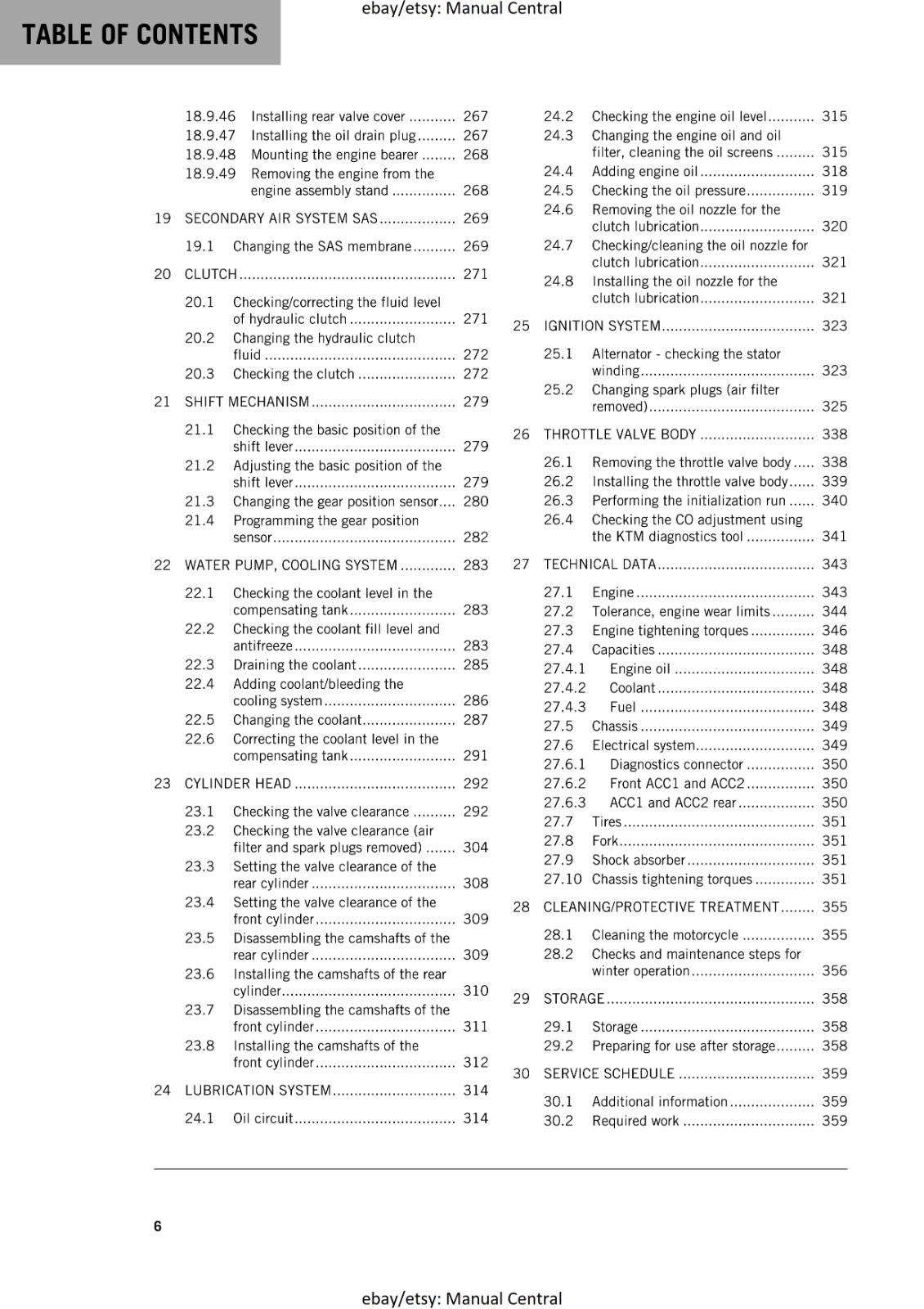 KTM MOTORCYCLE 2019 -  1090 ADVENTURE S L-  WORKSHOP SERVICE MANUAL - REPRINT