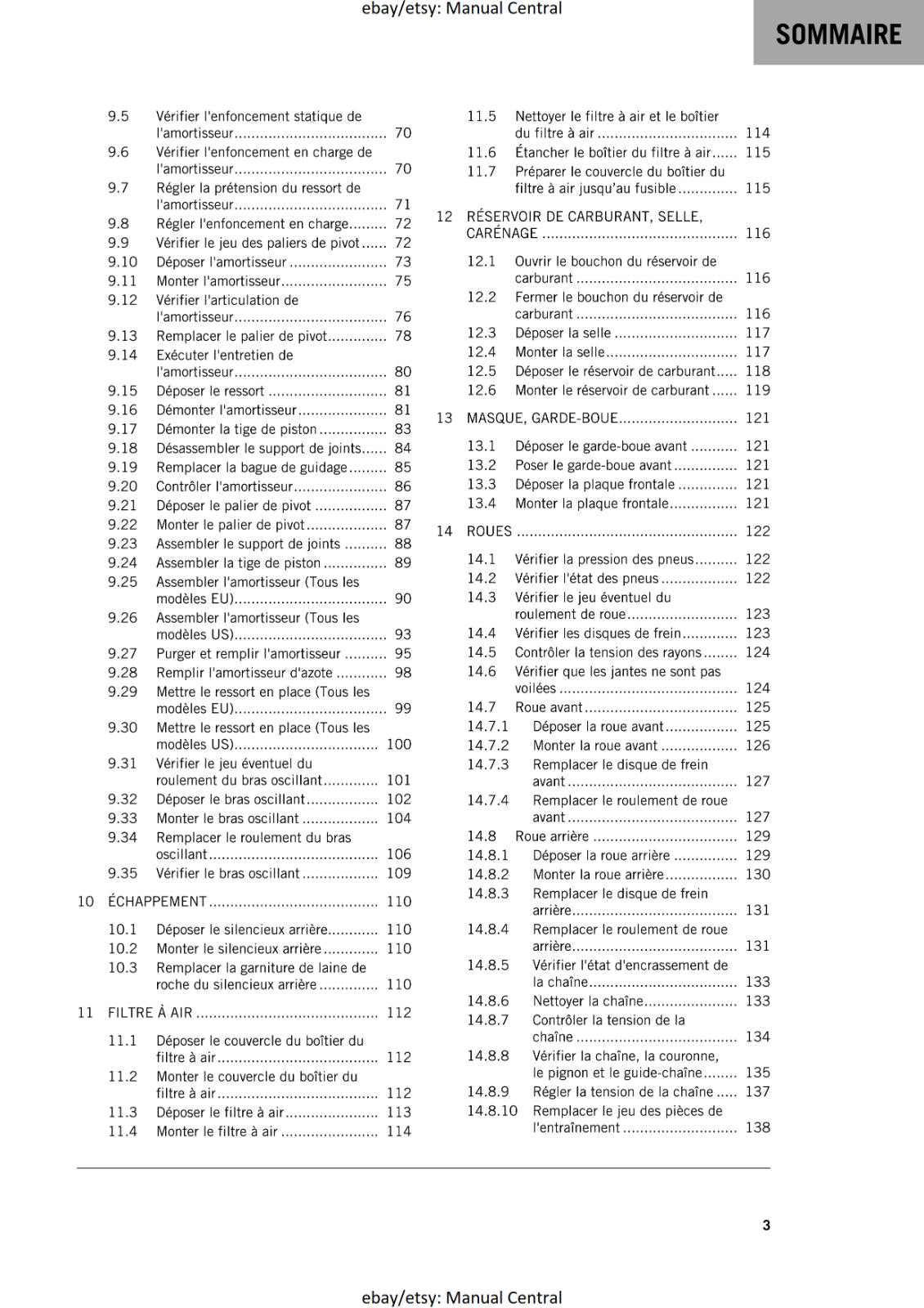 KTM 2020 - FRENCH LANGUAGE - 125 150 SX - MANUEL DE REPARATION