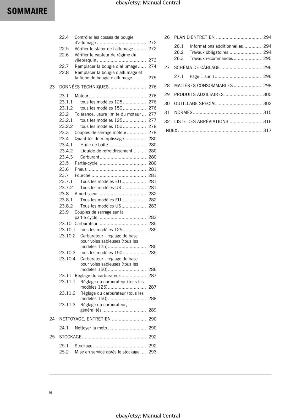 KTM 2020 - FRENCH LANGUAGE - 125 150 SX - MANUEL DE REPARATION