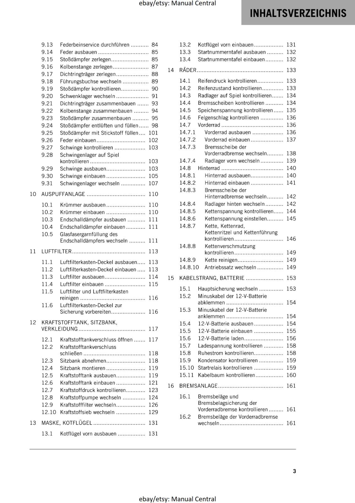 GERMAN LANGUAGE - KTM 2023- 250 SX-F XC-F - REPARATURANLEITUNG